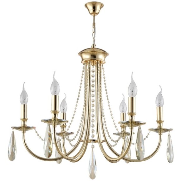 Люстра Crystal Lux VICTORIA SP6 GOLD/AMBER