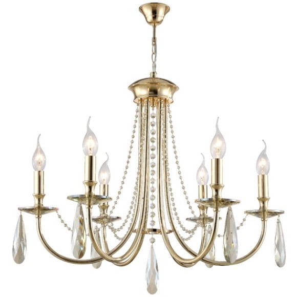 Люстра Crystal Lux VICTORIA SP6 GOLD/AMBER