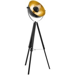 49618 Торшер COVALEDA, 1х60W (E27), ?550, H1640, дерево, сталь, черный, латунь, золото