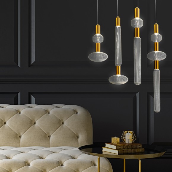 SL6117.203.03 Светильник подвесной ST-Luce Латунь/Золотой, Прозрачный LED 3*3W 3000K TACCHE SL6117.203.03 Светильник подвесной ST-Luce Латунь/Золотой, Прозрачный LED 3*3W 3000K TACCHE