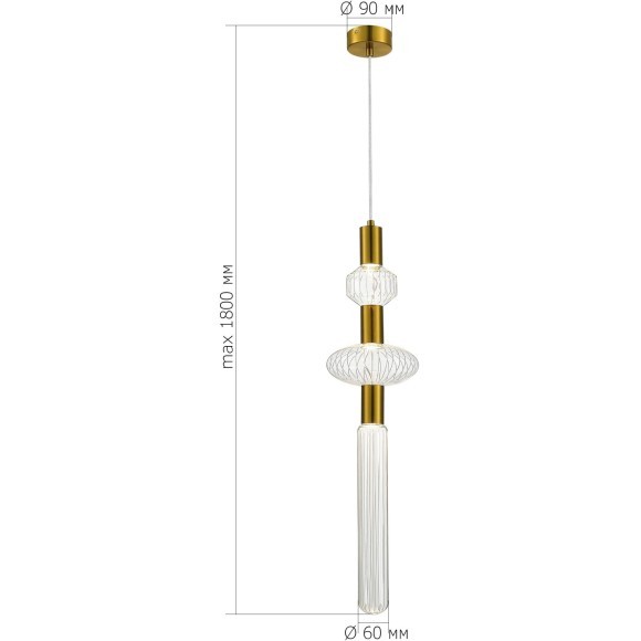 SL6117.203.03 Светильник подвесной ST-Luce Латунь/Золотой, Прозрачный LED 3*3W 3000K TACCHE SL6117.203.03 Светильник подвесной ST-Luce Латунь/Золотой, Прозрачный LED 3*3W 3000K TACCHE