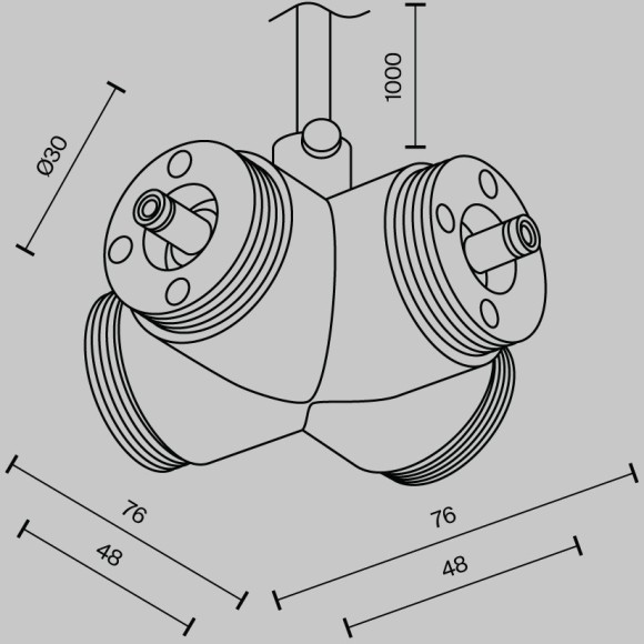 Х-образный вертикальный коннектор для системы Maytoni Shelf с вводом питания CA017TX-P-B