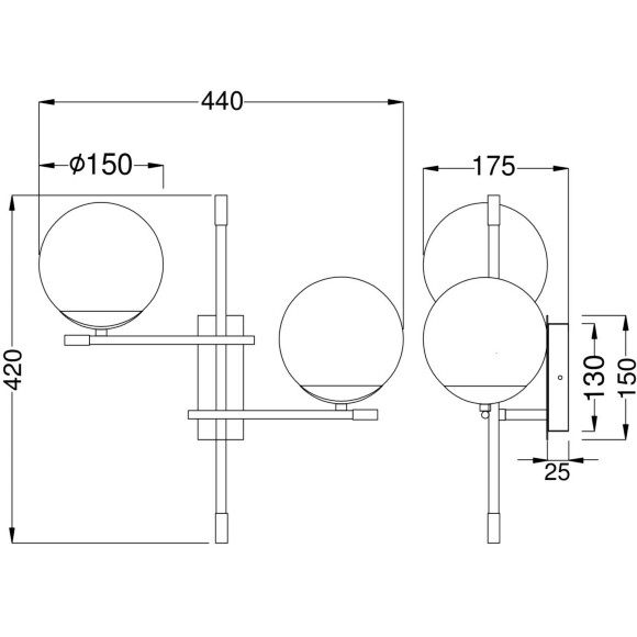 Настенный светильник (бра) Maytoni MOD048WL-02G