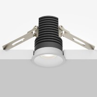 Maytoni Mini DL059-7W4K-W Черный круглый светодиодный встраиваемый светильник микро-спот 39мм, COB LED 7Вт 4000K 55° 610Лм CRI90 IP20 220V светодиоды Epistar, диммируемые при смене блока питания