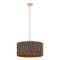 390206 COROJAL Подвесная люстра с 1 лампой E27, коричневый тканевый абажур, золотая арматура
