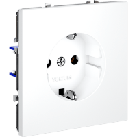 VLS040102 Розетка встраиваемая с заземлением максимальный ток 16 Ампер (3500 Ватт) белого матового цвета VOLTUM S70 (белый матовый)