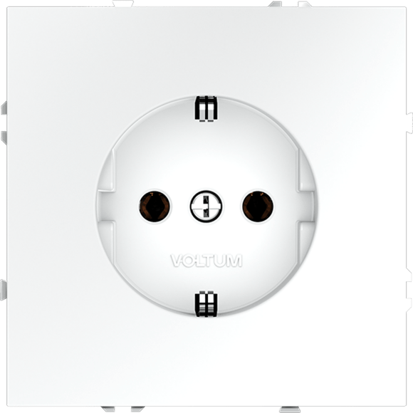 VLS040102 Розетка встраиваемая с заземлением максимальный ток 16 Ампер (3500 Ватт) белого матового цвета VOLTUM S70 (белый матовый)