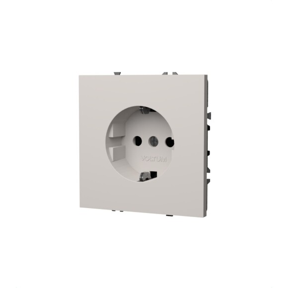 VLS040102 Розетка встраиваемая с заземлением максимальный ток 16 Ампер (3500 Ватт) белого матового цвета VOLTUM S70 (белый матовый)