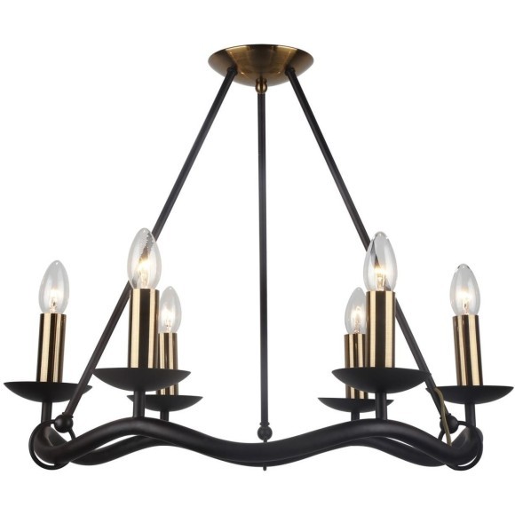 Люстра на штанге Lussole GRLSP-0212 ROOSEVELT IP21 под лампы 6xE14 42W Люстра на штанге Lussole GRLSP-0212 ROOSEVELT IP21 под лампы 6xE14 42W