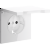 VLS000801 Накладка для розетки с заземлением, защитными шторками и защитной крышкой белого глянцевого цвета VOLTUM S70 (белый глянцевый)