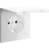 VLS000801 Накладка для розетки с заземлением, защитными шторками и защитной крышкой белого глянцевого цвета VOLTUM S70 (белый глянцевый)