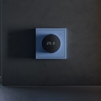 VLS070115 Терморегулятор электронный синего джинсового цвета. Индикация температуры и датчик для теплого пола. (Мощность 3500 Ватт) VOLTUM S70 (деним)