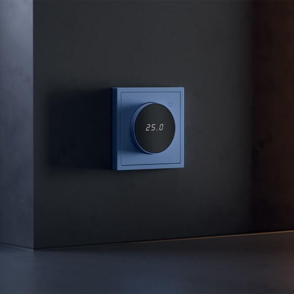 VLS070115 Терморегулятор электронный синего джинсового цвета. Индикация температуры и датчик для теплого пола. (Мощность 3500 Ватт) VOLTUM S70 (деним)