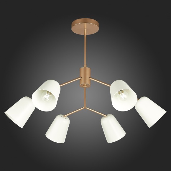 SLE155902-06 Светильник потолочный Золотистый/Белый E14 6*40W MARIO