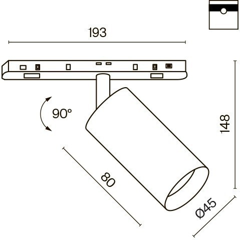 TR032-2-5W4K-S-W Трековый магнитный светодиодный светильник Maytoni Exility CRI90+ 4000К 470Лм 24° 5Вт