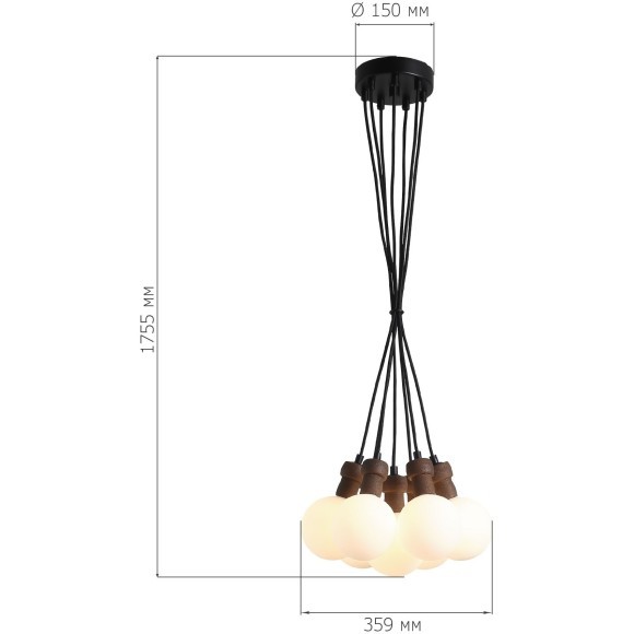 SL6226.403.06 Светильник подвесной ST-Luce Черный, Коричневый E14 6*40W CORK