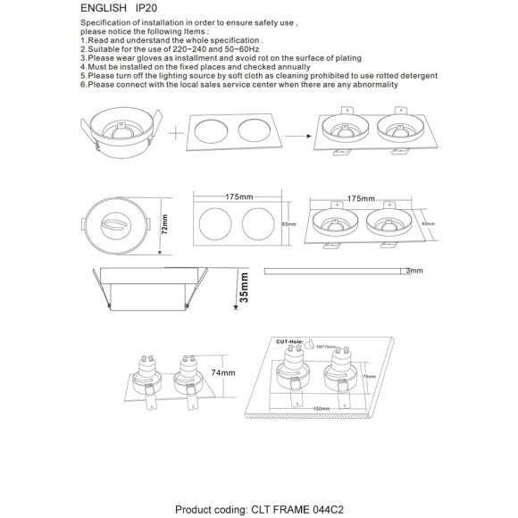 Декоративная рамка Crystal Lux CLT FRAME 044C2 GO