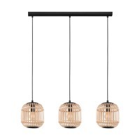 43217 EGLO BORDESLEY Подвесной светильник с тремя лампами E27, 84Вт, L910, H400, сталь, дерево