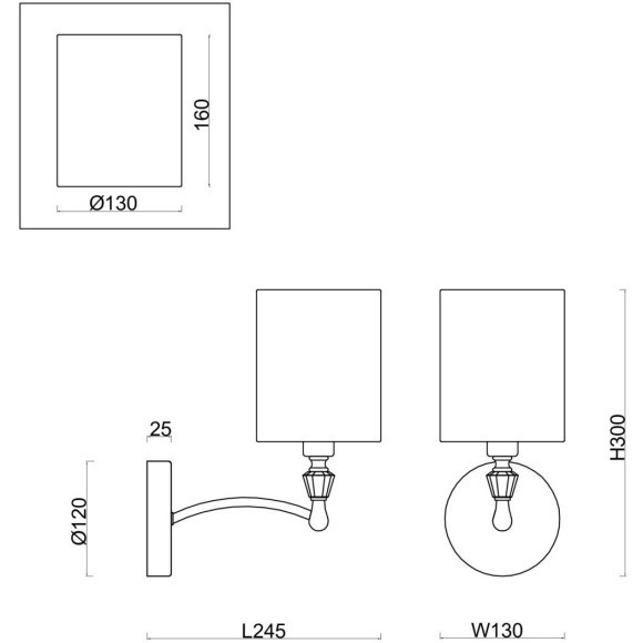 Бра Freya FR1007WL-01N Riverside под лампу 1xE14 40W