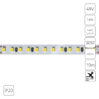 Arte Lamp A4812010-08-4K Светодиодная лента, длина 10м, ширина 10 мм, SMD2835 120шт/м 14Вт/м 1400Лм/м 4000К 120° CRI90+ IP20 48В, кратность резки 100мм, -20°...+45°C