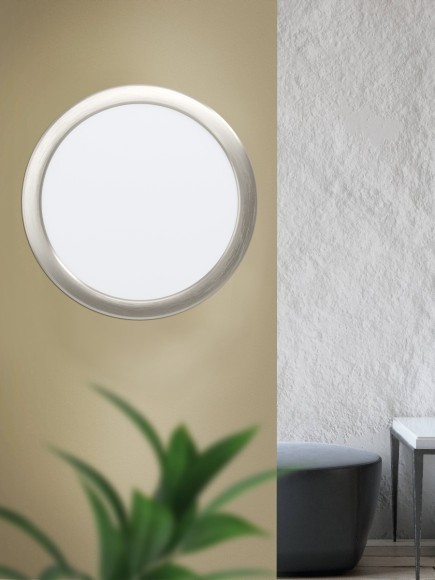 99139 Светодиодный встраиваемый светильник FUEVA 5, 17W (LED), ?216, ET26, 2000lm, 3000K, сталь, никель