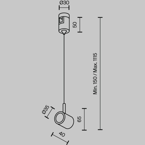 Коннектор с тросовым подвесом Tau в шинопровод Maytoni Flarity черный TRA154SW-1B