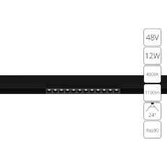 A4664PL-1BK Трековый магнитный светодиодный светильник Arte Lamp Linea 2.0 CRI90+ 4000К 1100Лм 24° 12Вт A4664PL-1BK Трековый магнитный светодиодный светильник Arte Lamp Linea 2.0 CRI90+ 4000К 1100Лм 24° 12Вт