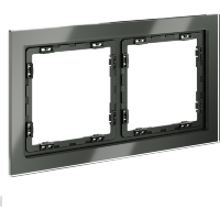 VLS110206 Рамка стеклянная для электрических изделий VOLTUM серии S70 на 2 поста титанового цвета из стекла