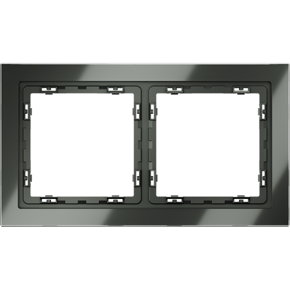 VLS110206 Рамка стеклянная для электрических изделий VOLTUM серии S70 на 2 поста титанового цвета из стекла
