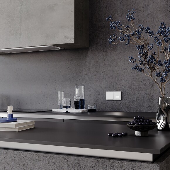 VLS010102 Выключатель встраиваемый одноклавишный белого матового цвета 10А (2200 Ватт) VOLTUM S70 (белый матовый)