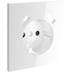 VLS000901 Накладка для розетки с заземлением и защитными шторками, с зарядкой от USB (ТИП A + ТИП A) белого глянцевого цвета VOLTUM S70 (белый глянцевый)