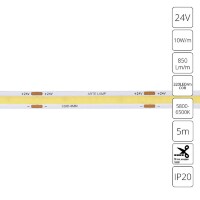 A2432008-03-6K Светодиодная лента 24В 10Вт/м 850Лм/м 6000К  CRI 90+ 8мм COB 320шт/м 5м IP20