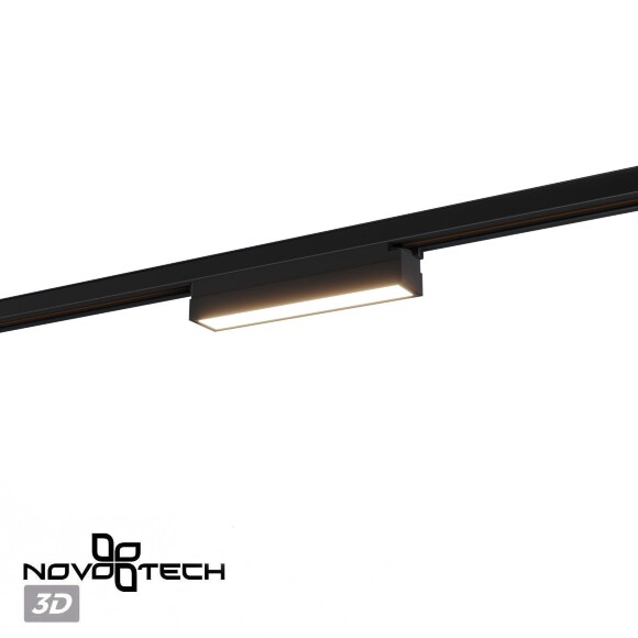 Novotech ITER 359787 Черный линейный однофазный трехжильный трековый светильник, 20см, с CCT переключением цветовой температуры, LED 12Вт 697Лм CRI≥90 108° 2700-3200-4000К IP20 220V