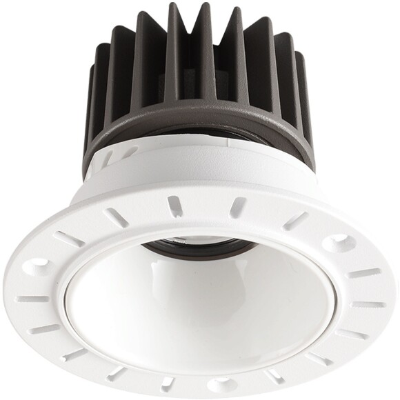 Crystal Lux CLT 083C1 WH 3000K 1400/003 Бесконтурный встраиваемый в ГКЛ светильник, круглый белый, диаметр отверстия в потолке 71мм, светодиодный 12Вт 3000К 1200Лм 24° CRI90 UGR<17