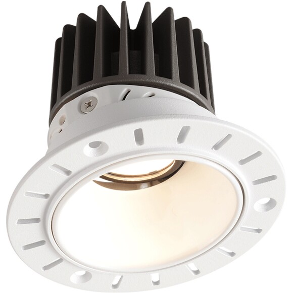 Crystal Lux CLT 083C1 WH 3000K 1400/003 Бесконтурный встраиваемый в ГКЛ светильник, круглый белый, диаметр отверстия в потолке 71мм, светодиодный 12Вт 3000К 1200Лм 24° CRI90 UGR<17