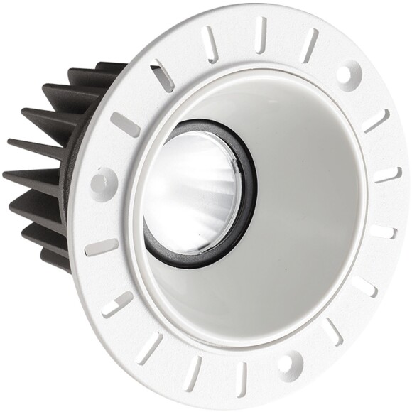 Crystal Lux CLT 083C1 WH 3000K 1400/003 Бесконтурный встраиваемый в ГКЛ светильник, круглый белый, диаметр отверстия в потолке 71мм, светодиодный 12Вт 3000К 1200Лм 24° CRI90 UGR<17