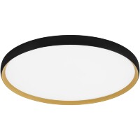 ST Luce HELST SLE1810-402-01 Светильник потолочный накладной декоративный интерьерный, основание металл черный+золото, плафон акрил белый матовый, диаметр 500мм, LED 42Вт 4000K 3360Лм CRI80 120° IP20 220В