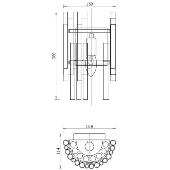 Бра Maytoni MOD135WL-01BS Coliseo под лампу 1xE14 60W