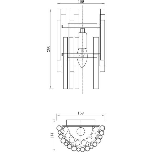 Бра Maytoni MOD135WL-01BS Coliseo под лампу 1xE14 60W