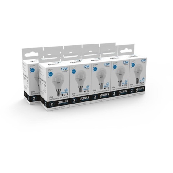 Светодиодная лампа Gauss Шар 12W 950Lm 6500K E14 CRI80 арт. 53132