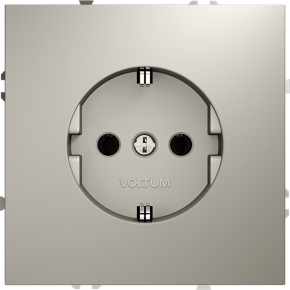 VLS040103 Розетка встраиваемая с заземлением максимальный ток 16 Ампер (3500 Ватт) кашемирового цвета VOLTUM S70 (кашемир)