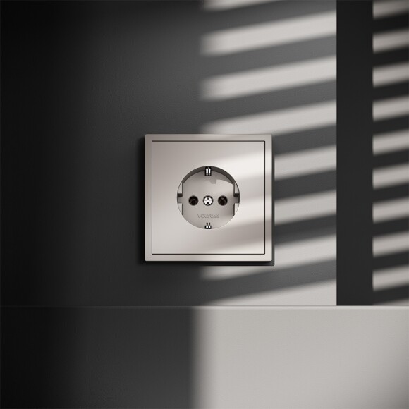 VLS040103 Розетка встраиваемая с заземлением максимальный ток 16 Ампер (3500 Ватт) кашемирового цвета VOLTUM S70 (кашемир)