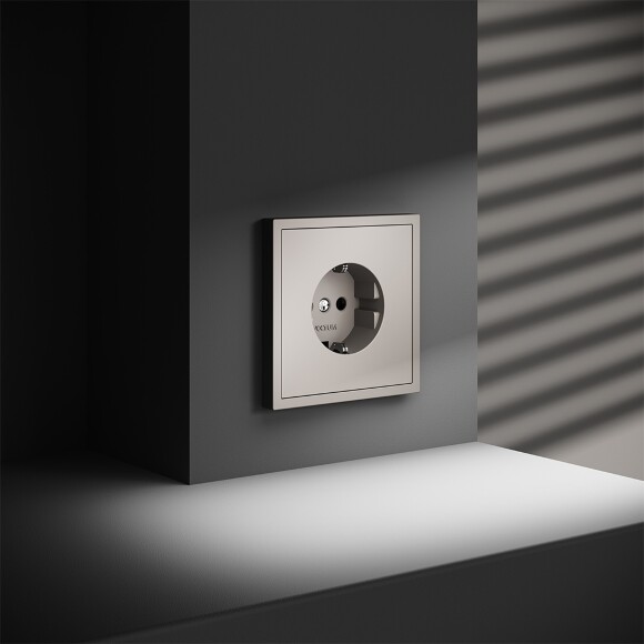 VLS040103 Розетка встраиваемая с заземлением максимальный ток 16 Ампер (3500 Ватт) кашемирового цвета VOLTUM S70 (кашемир)