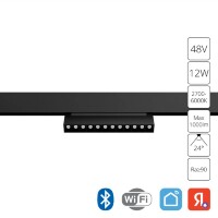 A4696PL-1BK Трековый магнитный SMART (TUYA, Алиса, Bluetooth, Wi-Fi) светодиодный светильник Arte Lamp Linea 2.0 CRI90+ 2700-6000К 1000Лм 24° 12Вт