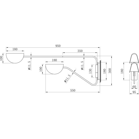 Бра Maytoni MOD126WL-02B Mollis под лампы 2xG9 28W