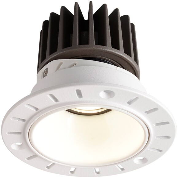 Crystal Lux CLT 083C1 WH 4000K 1400/004 Бесконтурный встраиваемый в ГКЛ светильник, круглый белый, диаметр отверстия в потолке 71мм, светодиодный 12Вт 4000К 1200Лм 24° CRI90 UGR<17