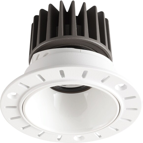 Crystal Lux CLT 083C1 WH 4000K 1400/004 Бесконтурный встраиваемый в ГКЛ светильник, круглый белый, диаметр отверстия в потолке 71мм, светодиодный 12Вт 4000К 1200Лм 24° CRI90 UGR<17