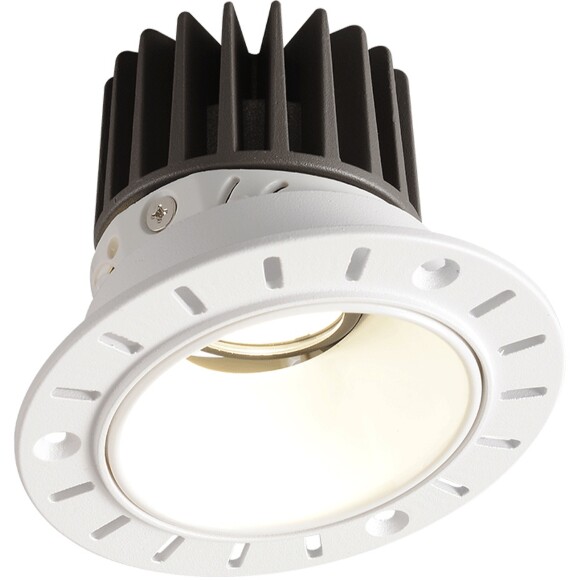 Crystal Lux CLT 083C1 WH 4000K 1400/004 Бесконтурный встраиваемый в ГКЛ светильник, круглый белый, диаметр отверстия в потолке 71мм, светодиодный 12Вт 4000К 1200Лм 24° CRI90 UGR<17