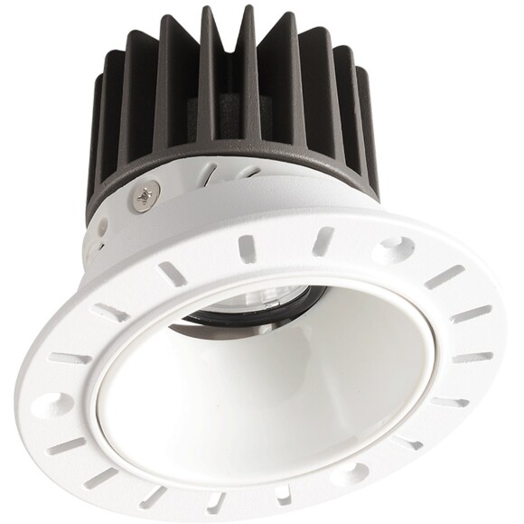 Crystal Lux CLT 083C1 WH 4000K 1400/004 Бесконтурный встраиваемый в ГКЛ светильник, круглый белый, диаметр отверстия в потолке 71мм, светодиодный 12Вт 4000К 1200Лм 24° CRI90 UGR<17