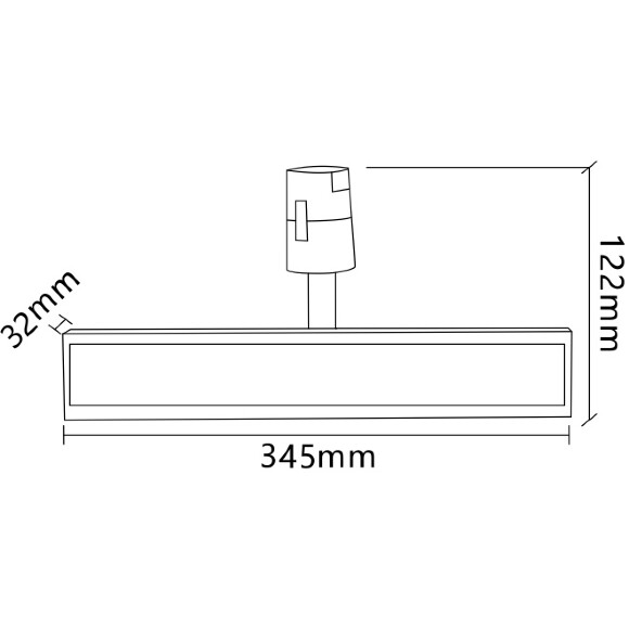 Crystal Lux CLT 0.37 001 18W BL SMART 1409/389 Черный трековый линейный поворотный светильник, для гибкой трек системы TRACE, 345x122x32мм, SMART 18Вт 1530Лм 120°CRI90 2700-6500К IP20 48V